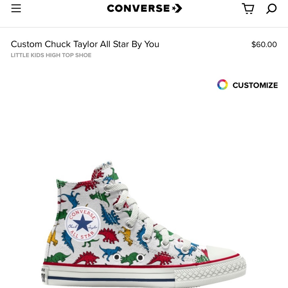 Kids Converse All Star Dinosaurs